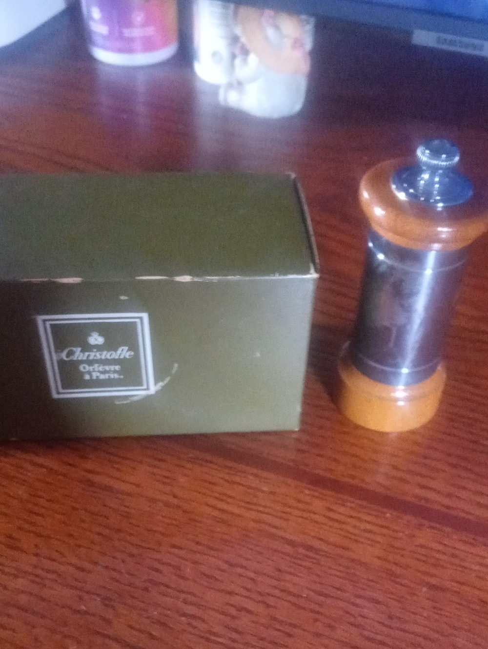 Christofle Silver Plated Pepper Grinder.